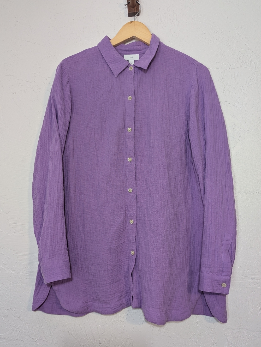 J. Jill Gauze Cotton Lightweight Breathable Casual Button-Down Shirt Minimalist